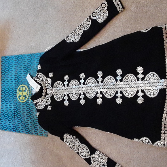 Tory Burch Dresses & Skirts - Tory Burch Sylvia black embellished dress Size 2 NWT